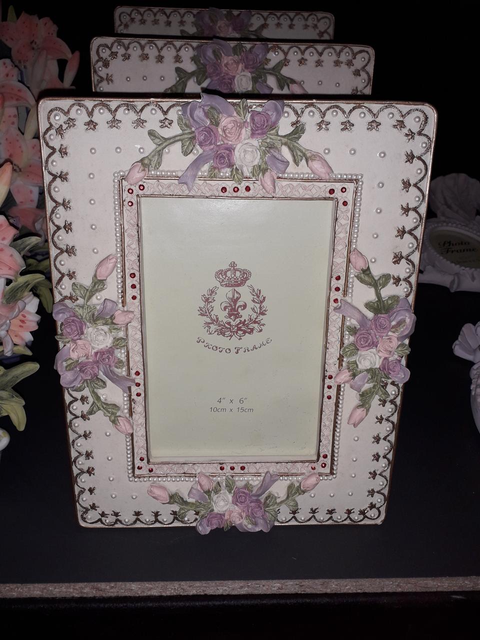 엔틱 꽃 장식 액자(탁상용)