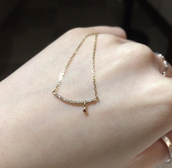 새상품급/김남주 큐빅바 14k 목걸이