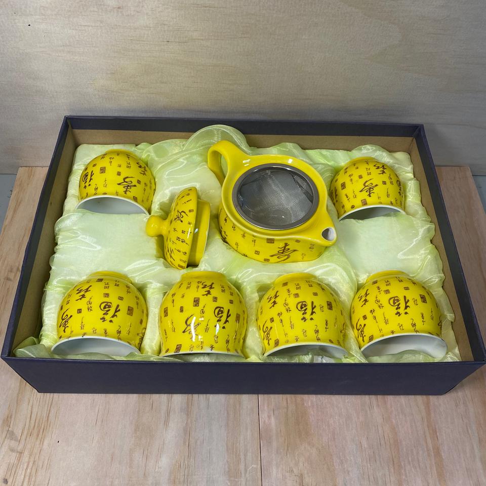 화려한 중국 다기 세트