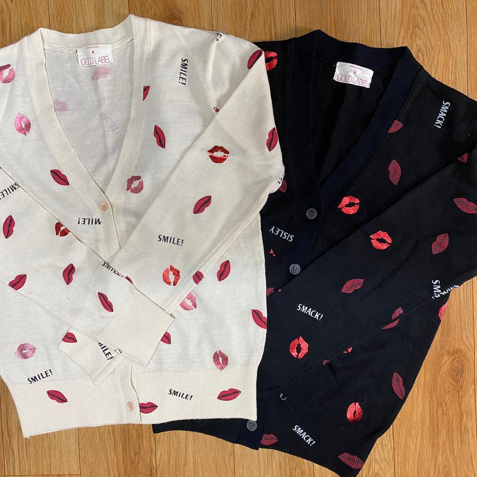 새상품 여성프리44~55(상세사이즈있어요)입술가디건/키스마크가디건