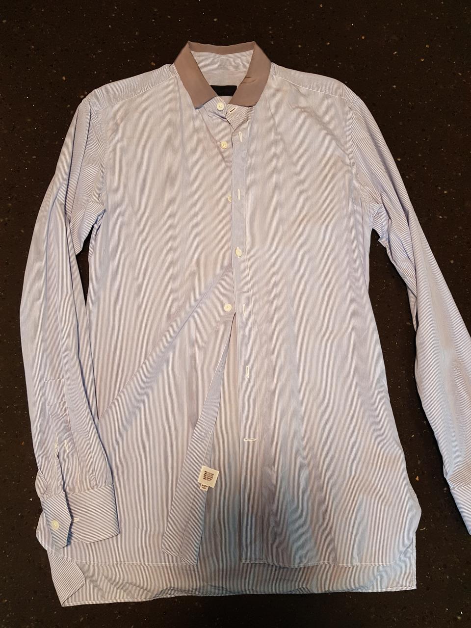 랑방 사틴 카라 스트라이프 셔츠 정품
