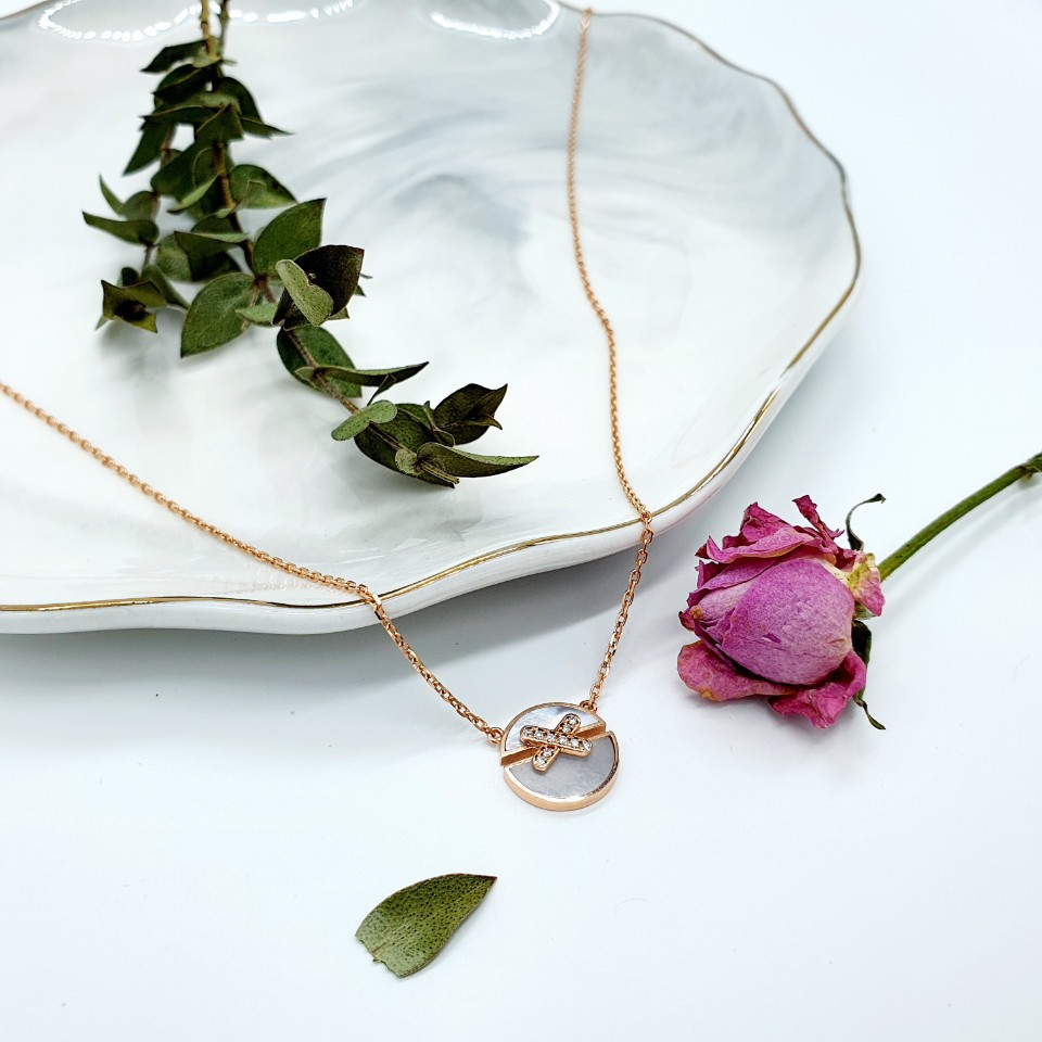 14K 쇼메 리앙 자개 목걸이