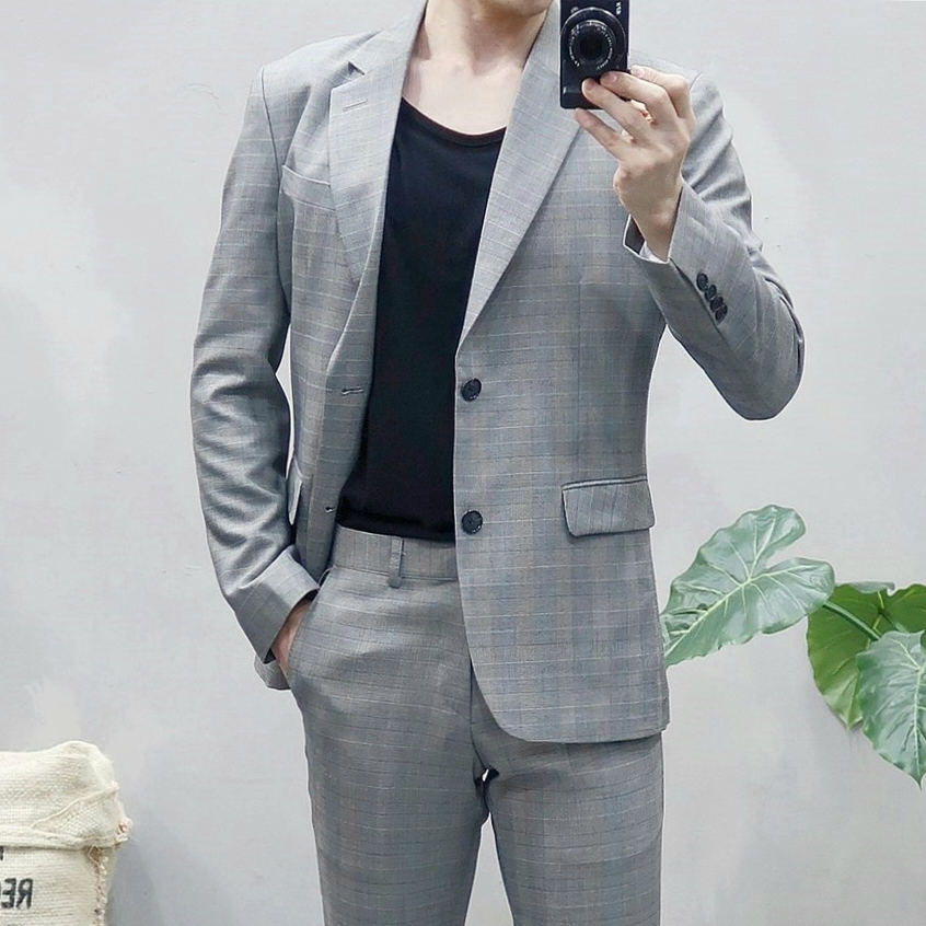 클래식 체크 정장세트