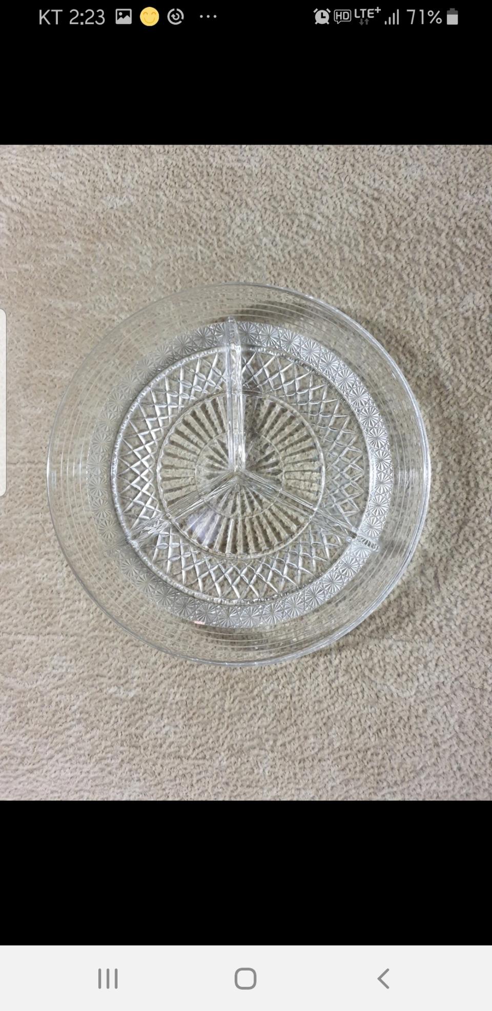 크리스탈 3분활 안주접시