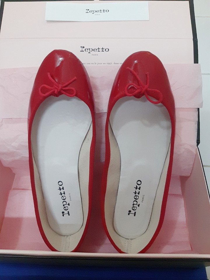 정품)레페토 repetto 제시카 티파니 장윤주 등 레드 플랫 산드리옹