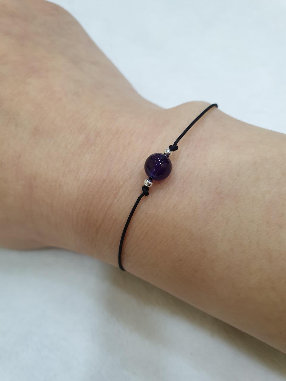 핸드메이드) 자수정 매듭팔찌