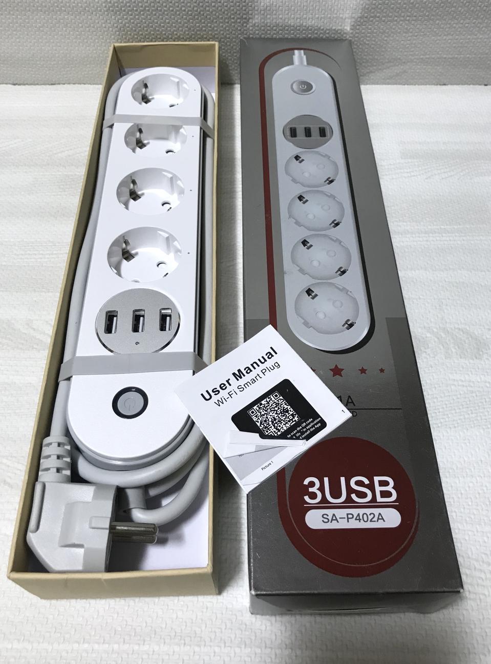 WiFi 스마트 프러그 소켓, 멀티탭4구, USB충전 3포트 보유, 스마