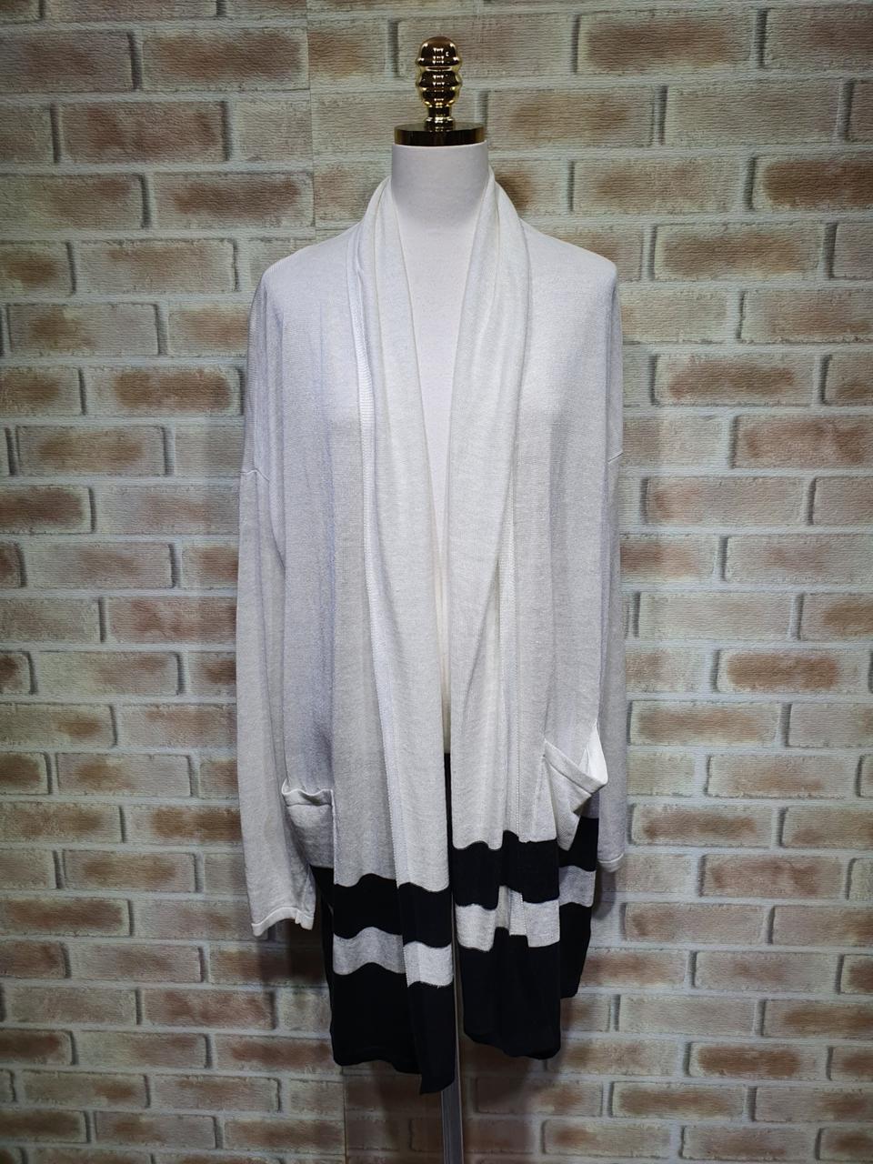 택부착 폴로랄프로렌 정품 린넨 스트라이프 오픈 여름 가디건 XL