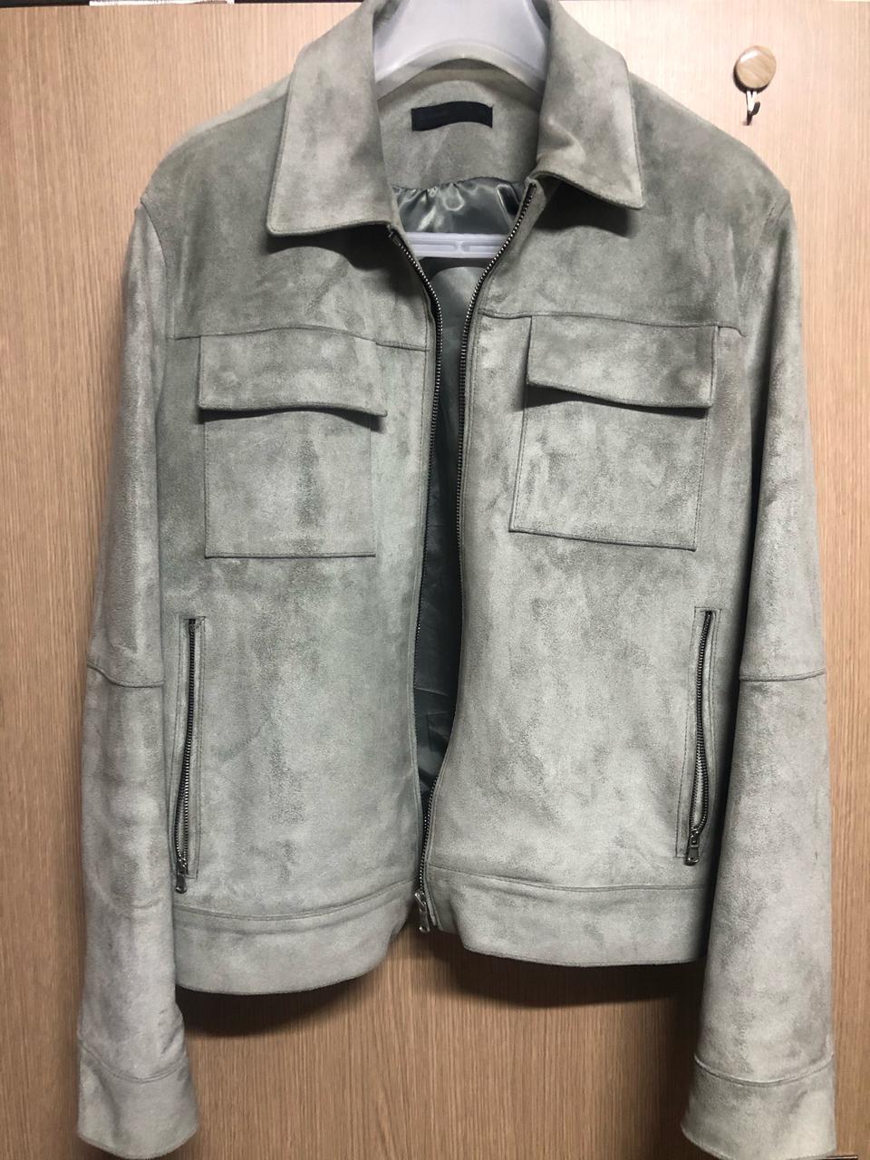 디앤써 민트그레이 포켓 스웨이드 자켓