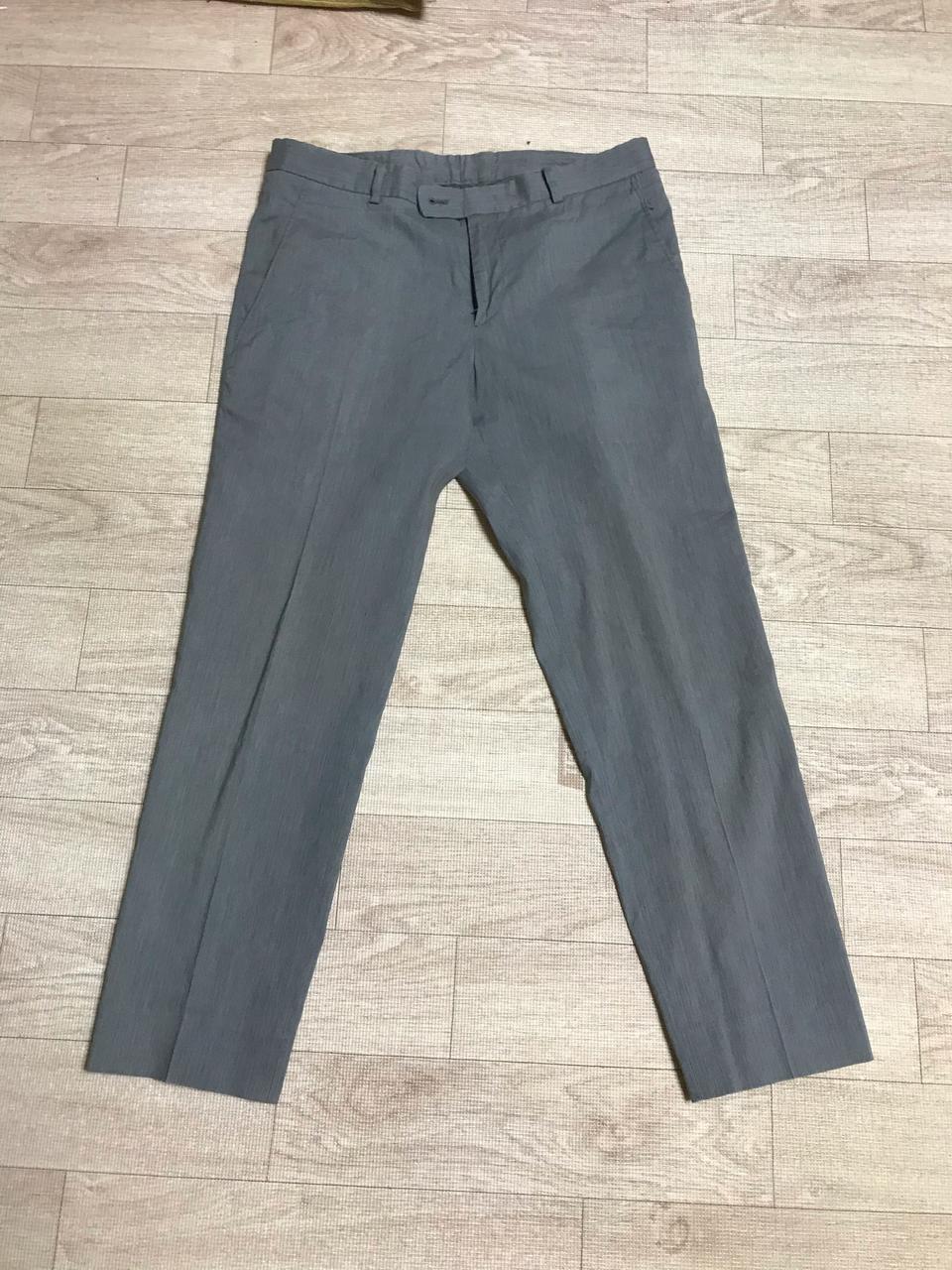 카키색 린넨 팬츠