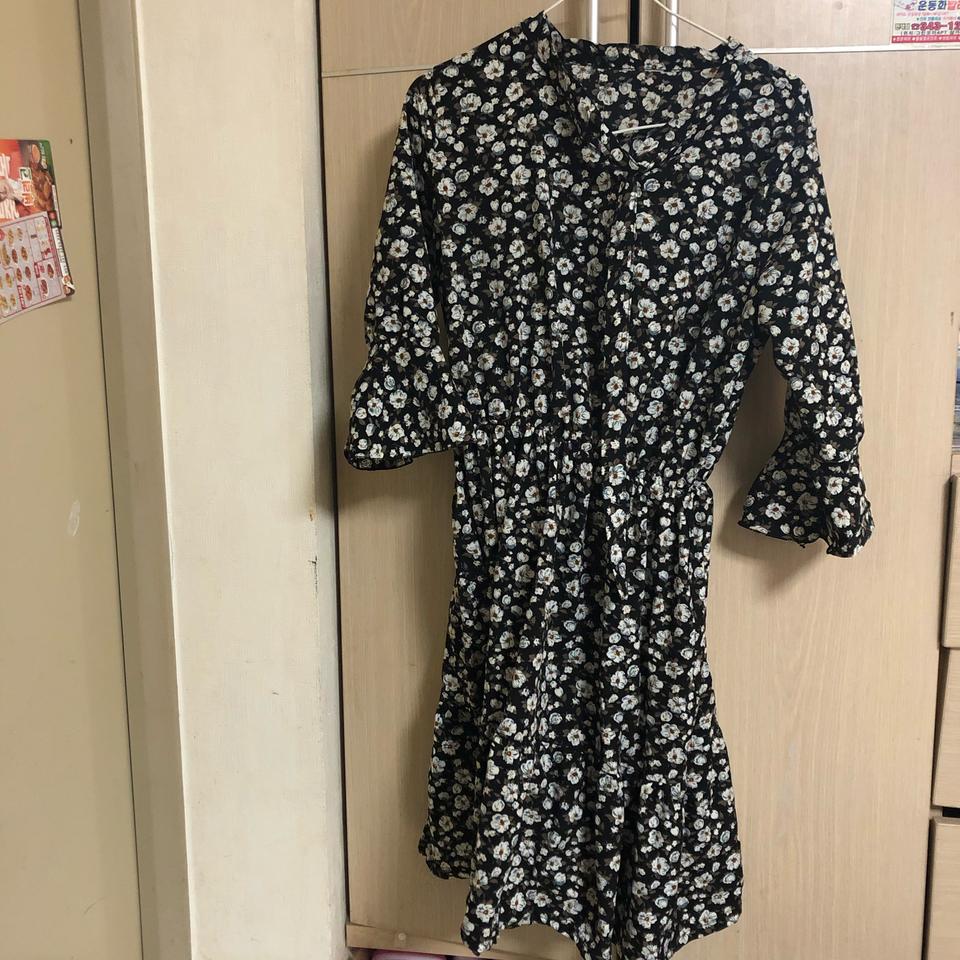 허리밴딩 플라워 롱 원피스