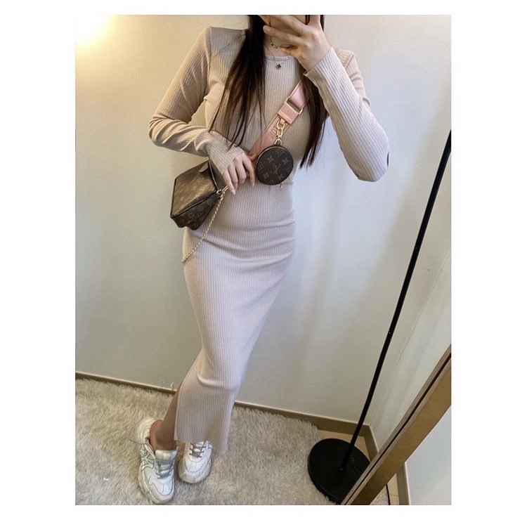 새상품 베이지 라인 원피스