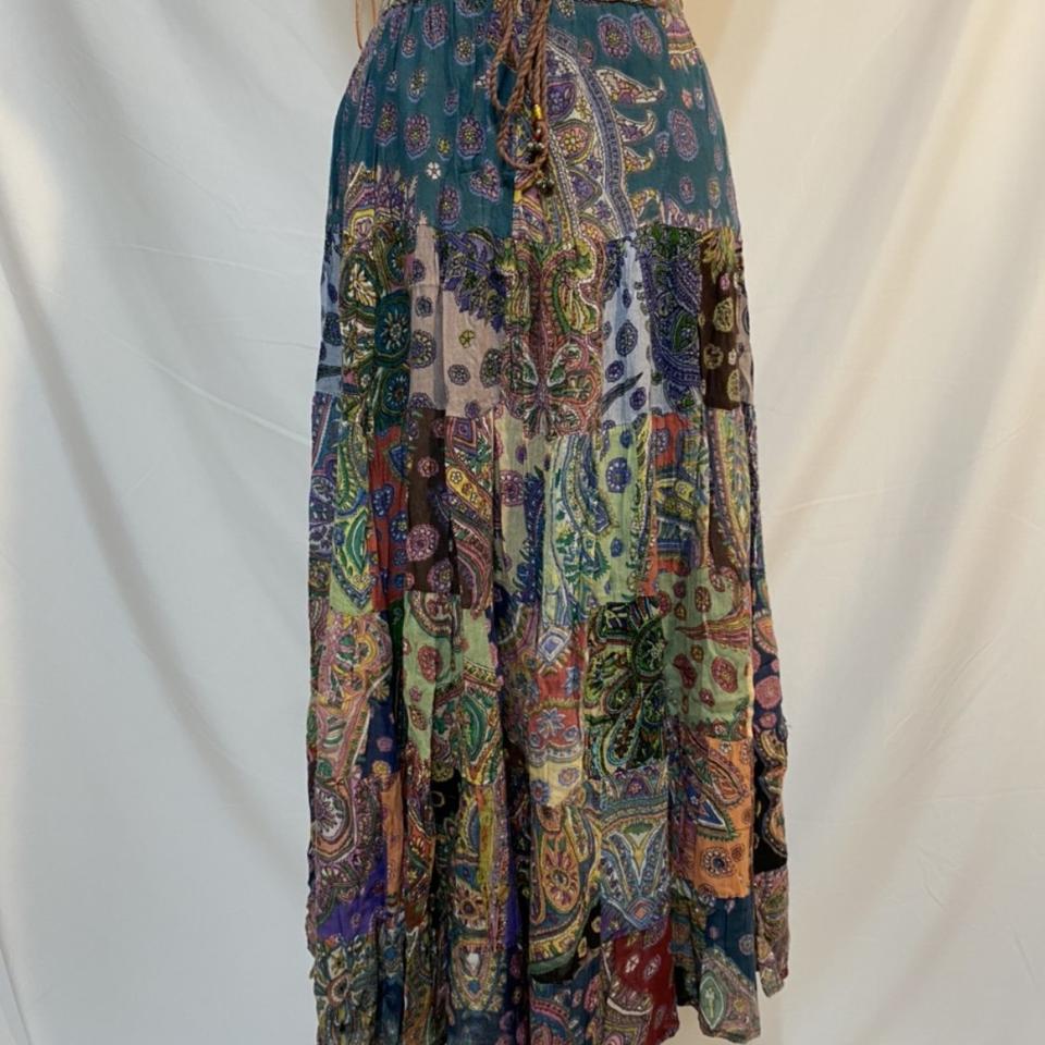 페이즐리 패치워크 롱스커트