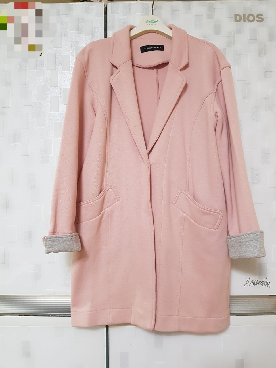 딸기우유색 롱자켓/마르엘라로사티 홈쇼핑