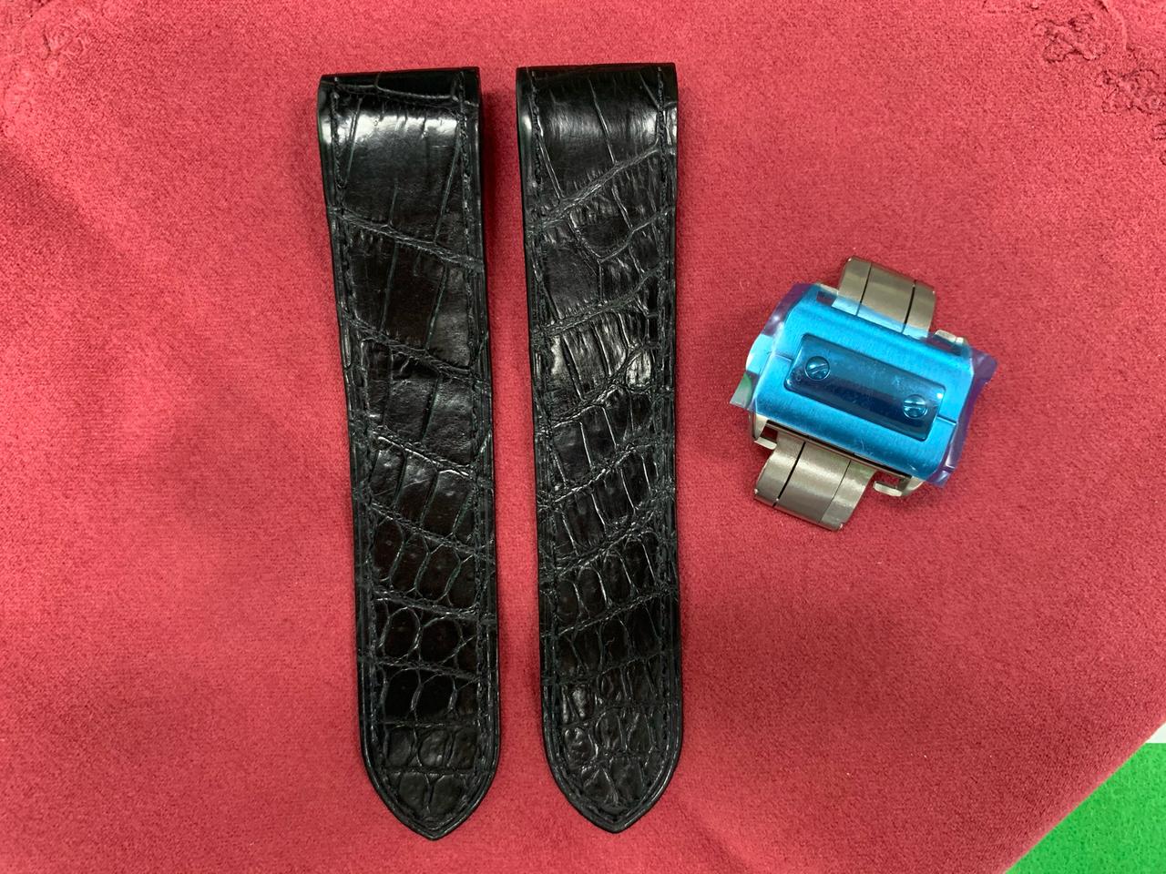 까르띠에 산토스 남성용 엘리게이터 시계줄 및 버클