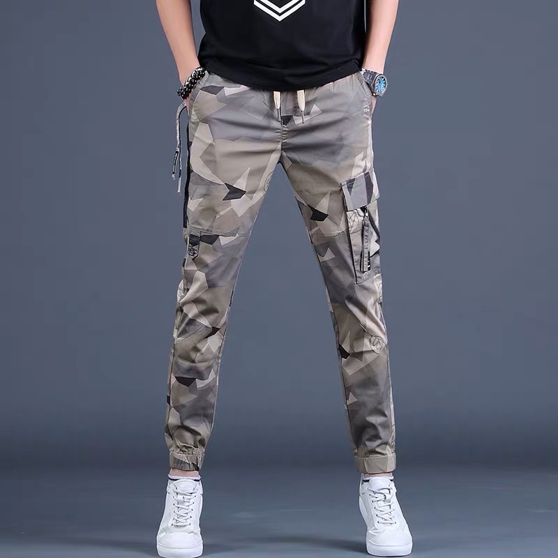 남성 봄 여름 신상 위장 트렌드 얇은 섹션 캐주얼 바지