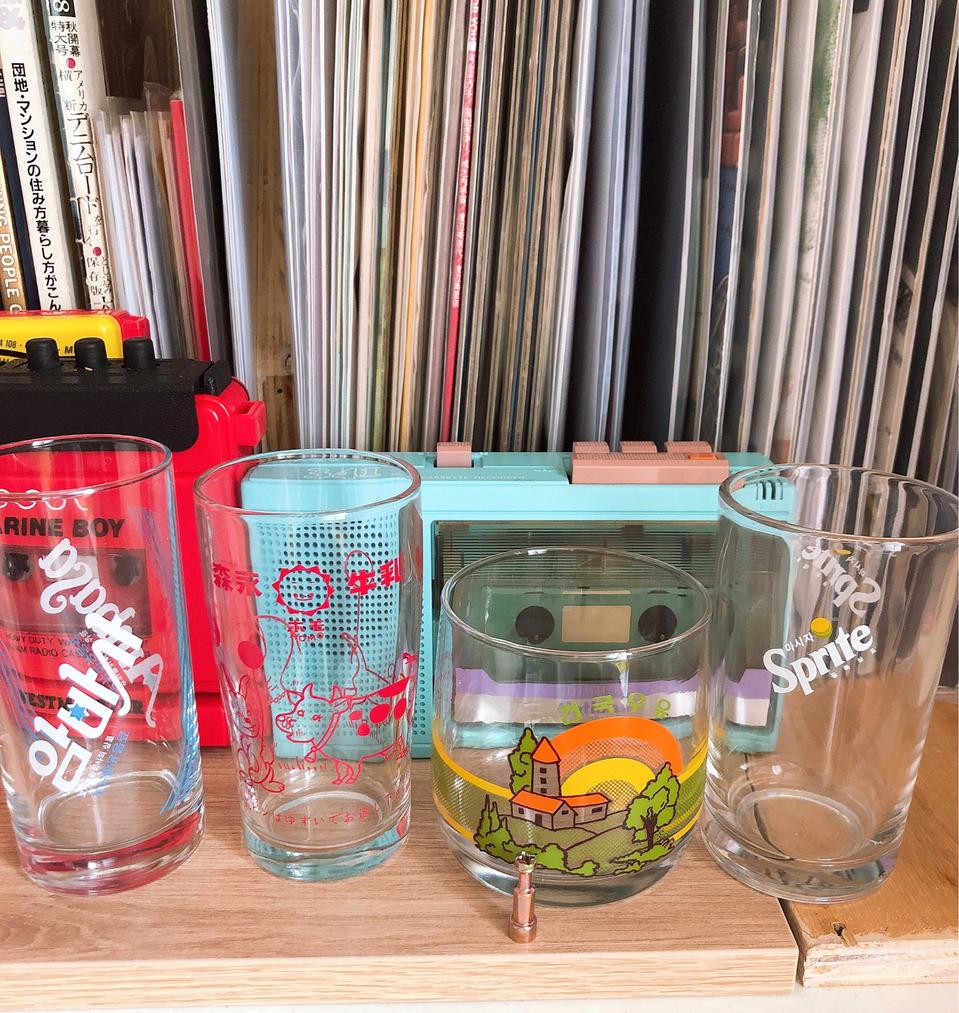 레트로컵 우유컵 맥주잔 건국우유 연세우유 암바사  빈티지 컵