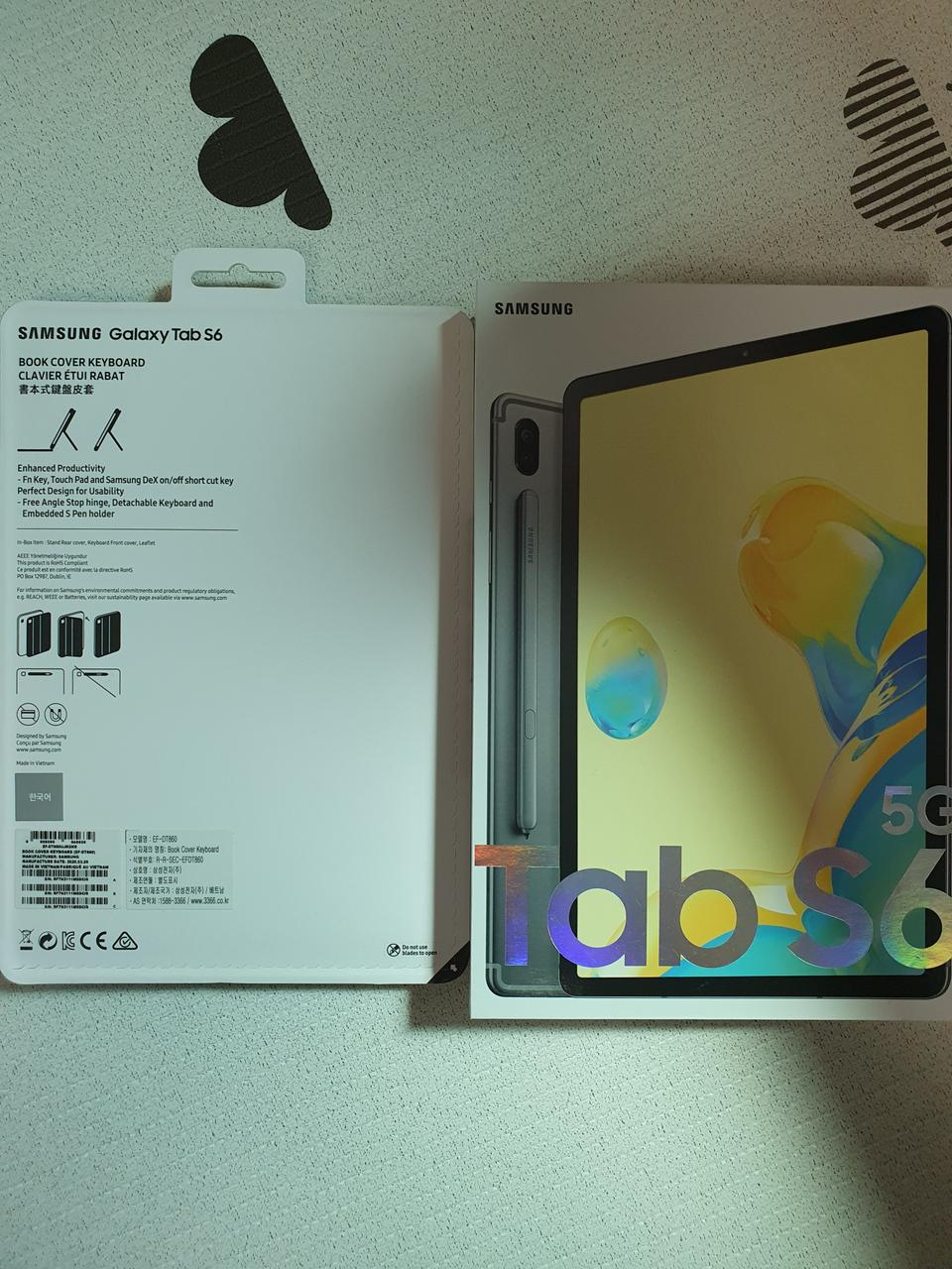 ✔미개봉 새상품)) 갤럭시탭S6 5G + 북커버키보드 세트