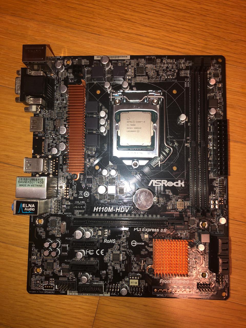 Asrock H110M-HDV 메인보드 인텔 i5 7600K CPU