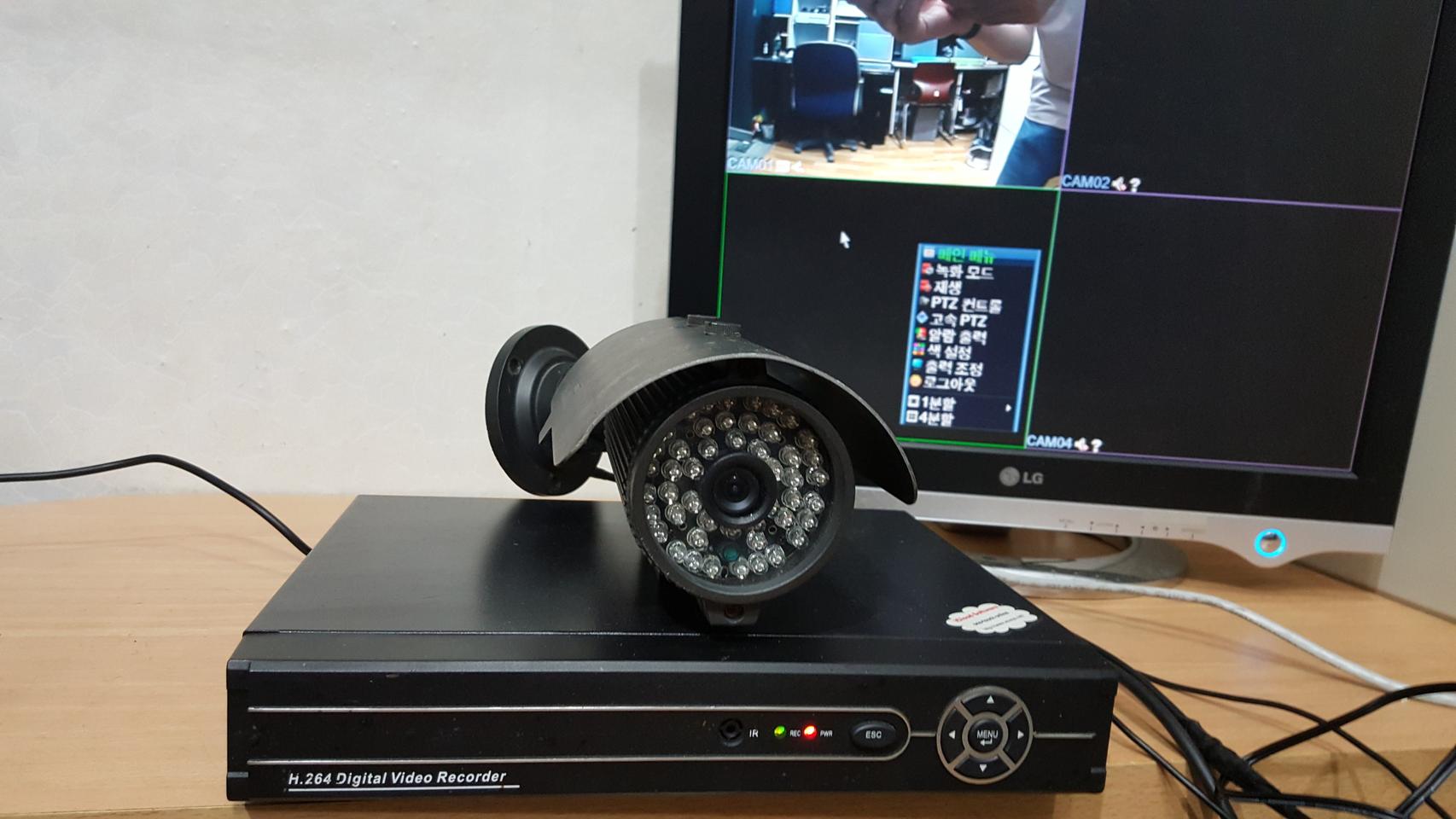 CCTV 일체 실외적외선카메라 녹화기 4채널 풀세트 자가설치