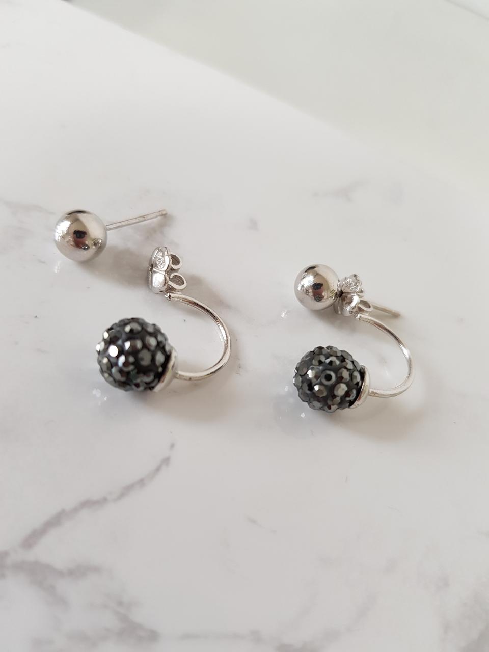 스왈 더블 은귀걸이