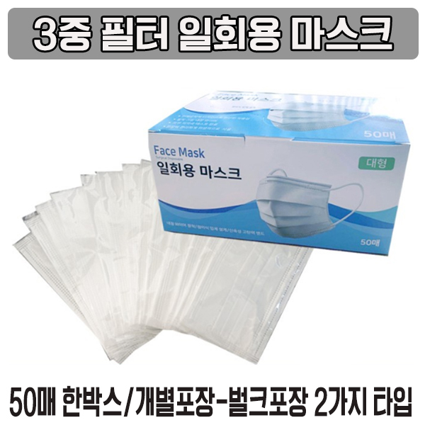 일회용마스크50매 공적 코로나19 약국 우체국 보건용 덴탈 천 마스크