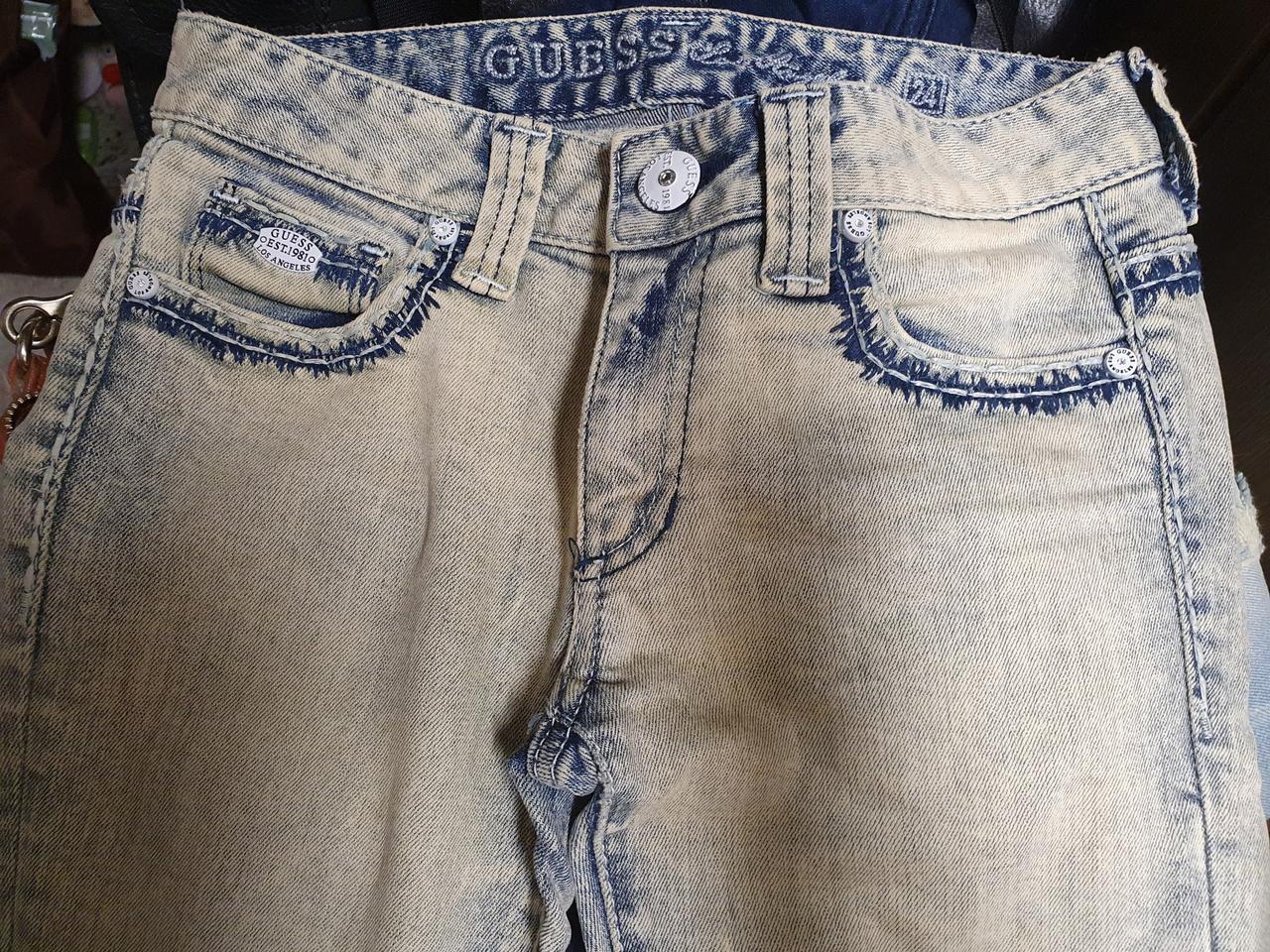 게스 청바지 일자핏 아이스컬러