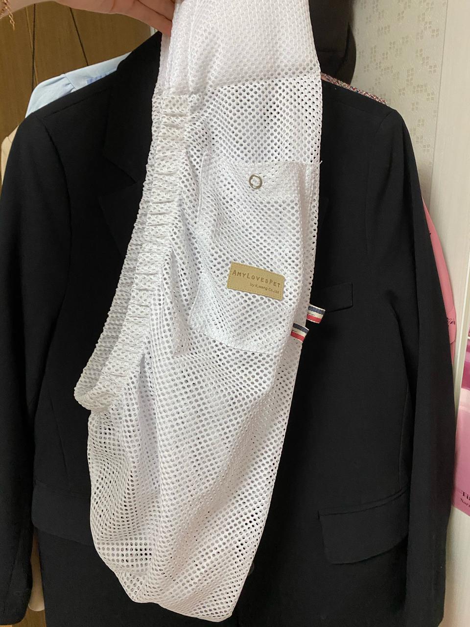 에이미러브즈펫 메쉬 안아주개 슬링 화이트 m
