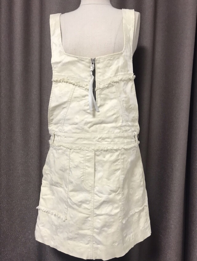 시스템 데님 멜빵치마 원피스