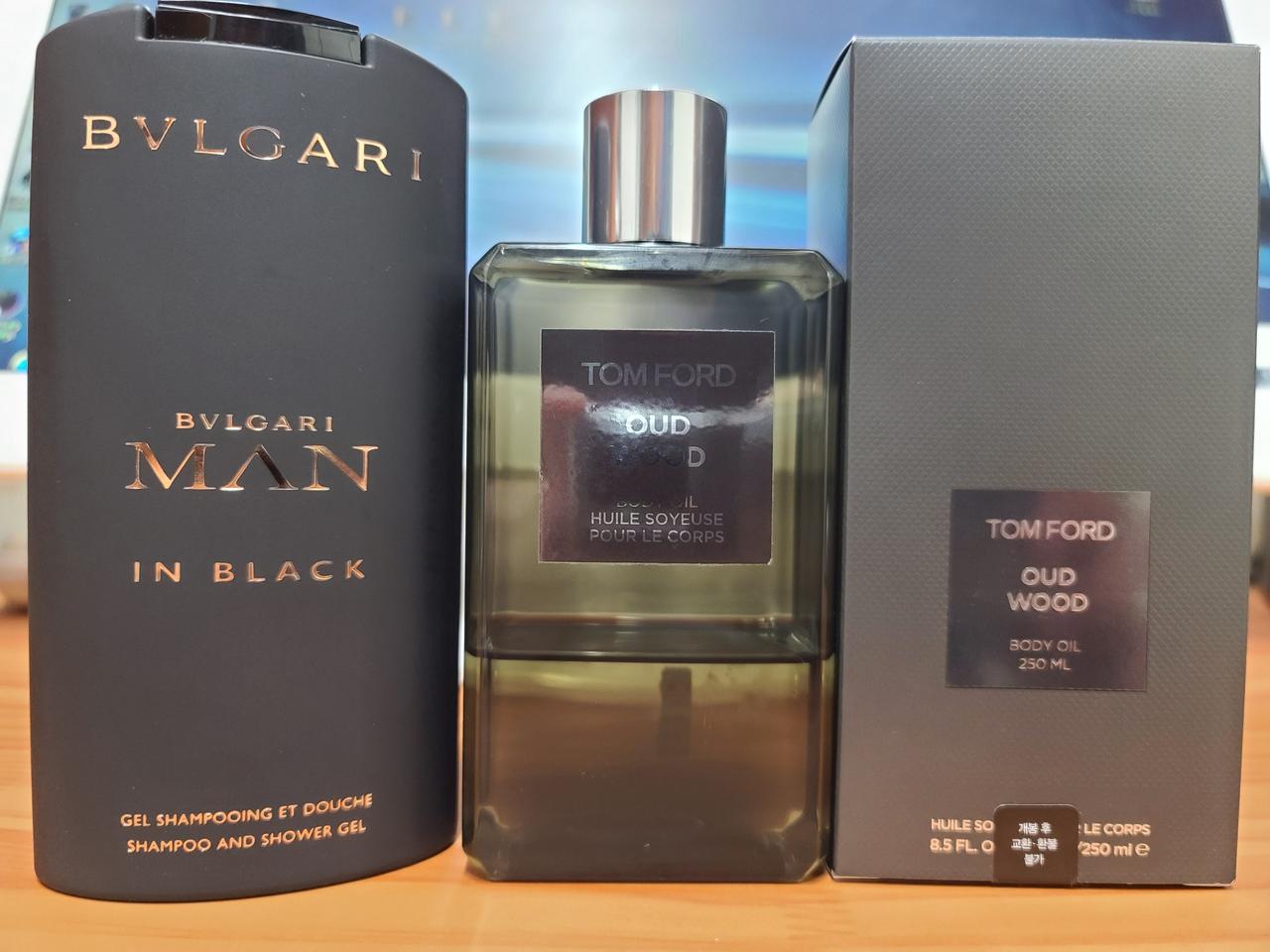 톰포드 오드우드 바디오일+불가리 맨인블랙 샴푸앤샤워젤+입생로랑