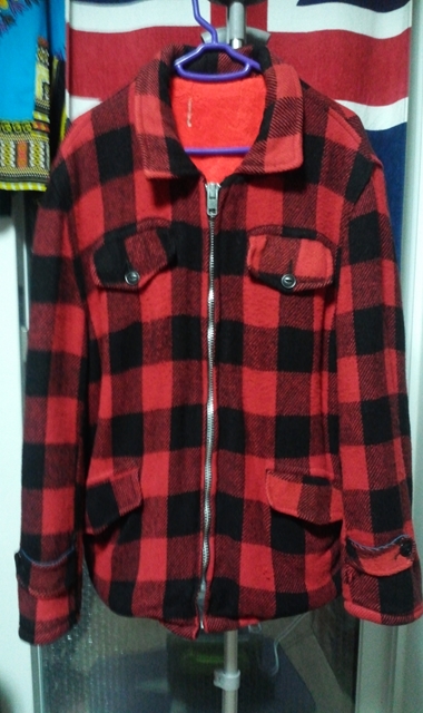 usa 털안감 타탄체크 집업 자켓