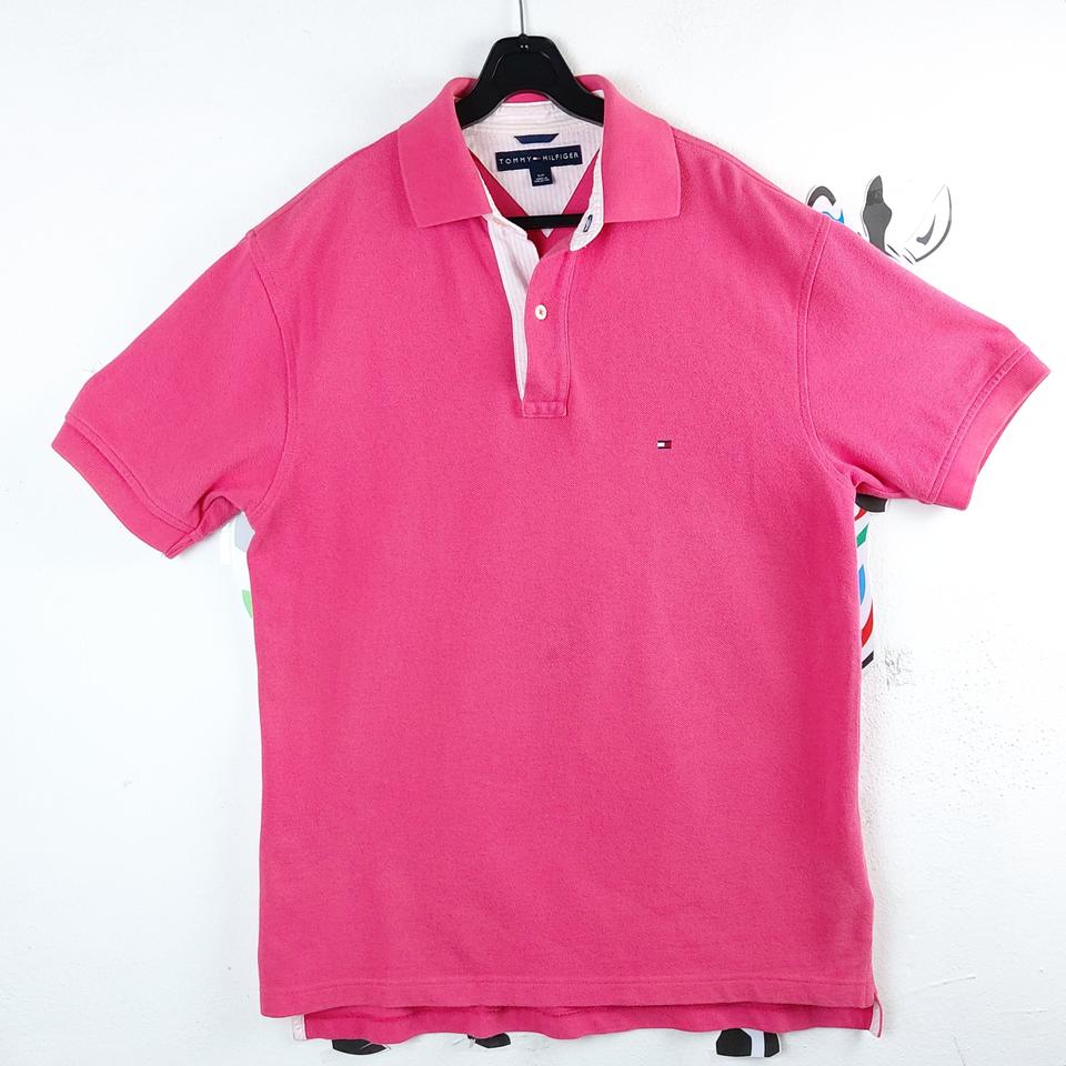 타미힐피거 핫핑크 카라넥티셔츠 M