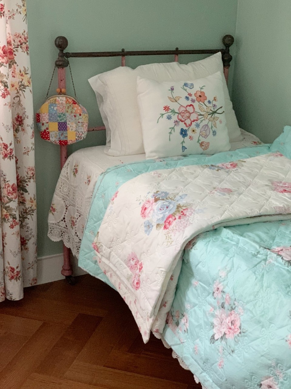 ❤ 입고))인기 로즈가든 샤틴 이불.베개커버