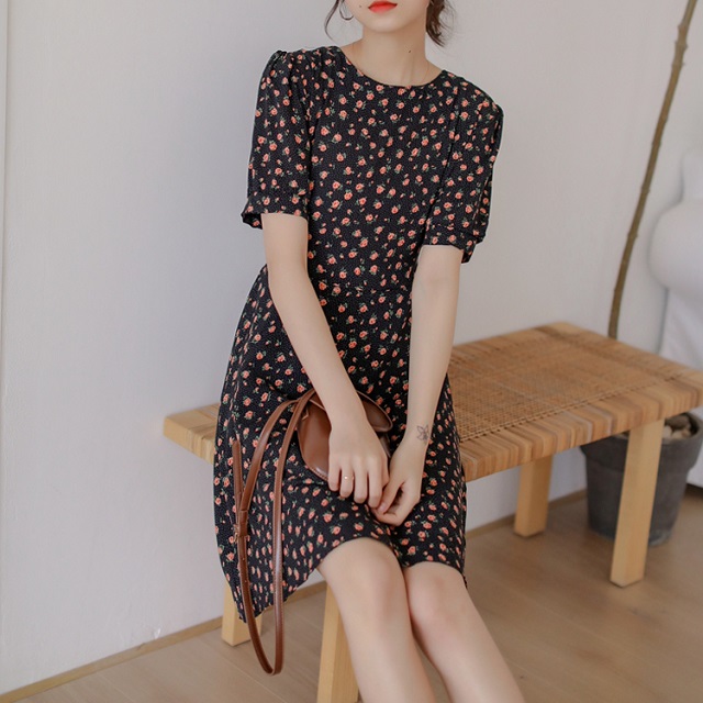 잔꽃 플라워 쉬폰 미니 원피스 (3color)