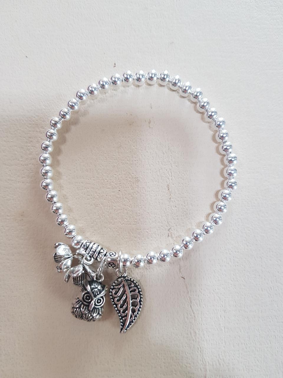 부엉이 방울꽃 은팔찌