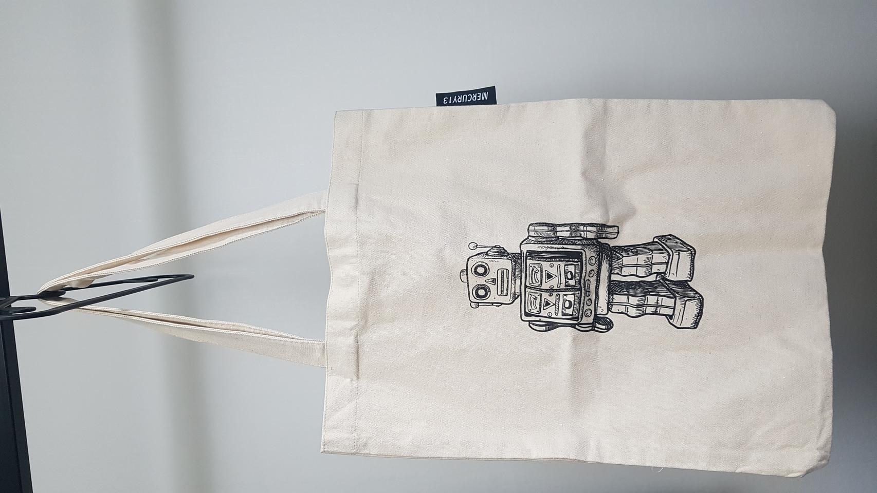 (새상품)로보트 무늬 에코백