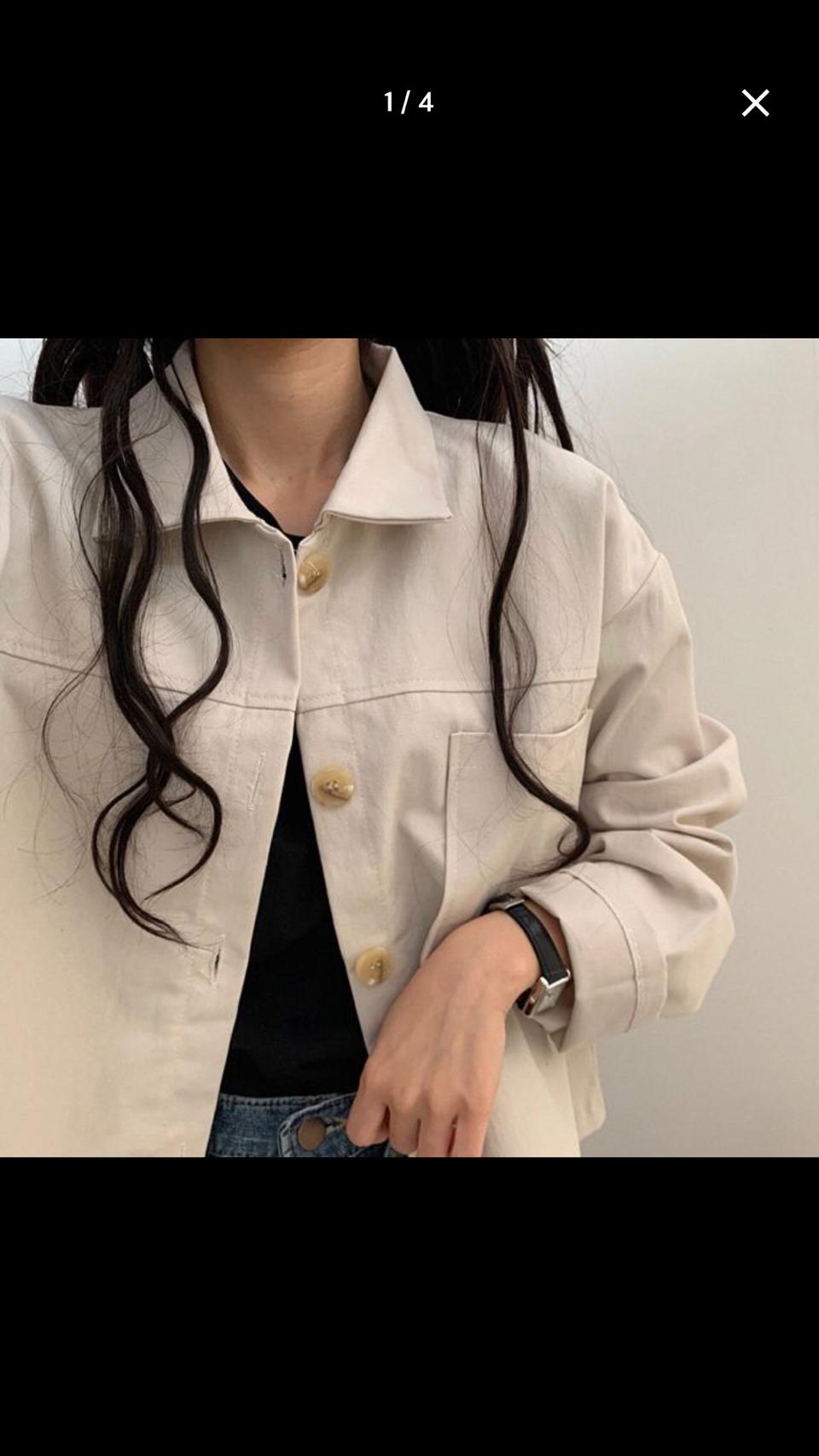 베이지 숏자켓 봄 가을 여름 데일리룩 데이트룩 빈티지