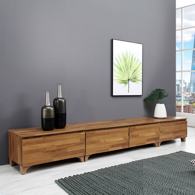 2400 낮은 서랍 엔틱 거실장 세트 (멀바우)