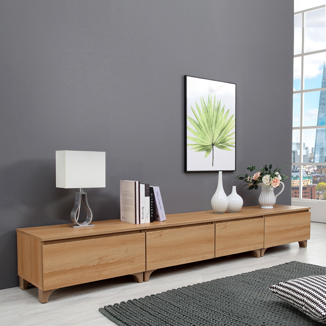 2400 낮은 서랍 엔틱 거실장 세트 (오크)