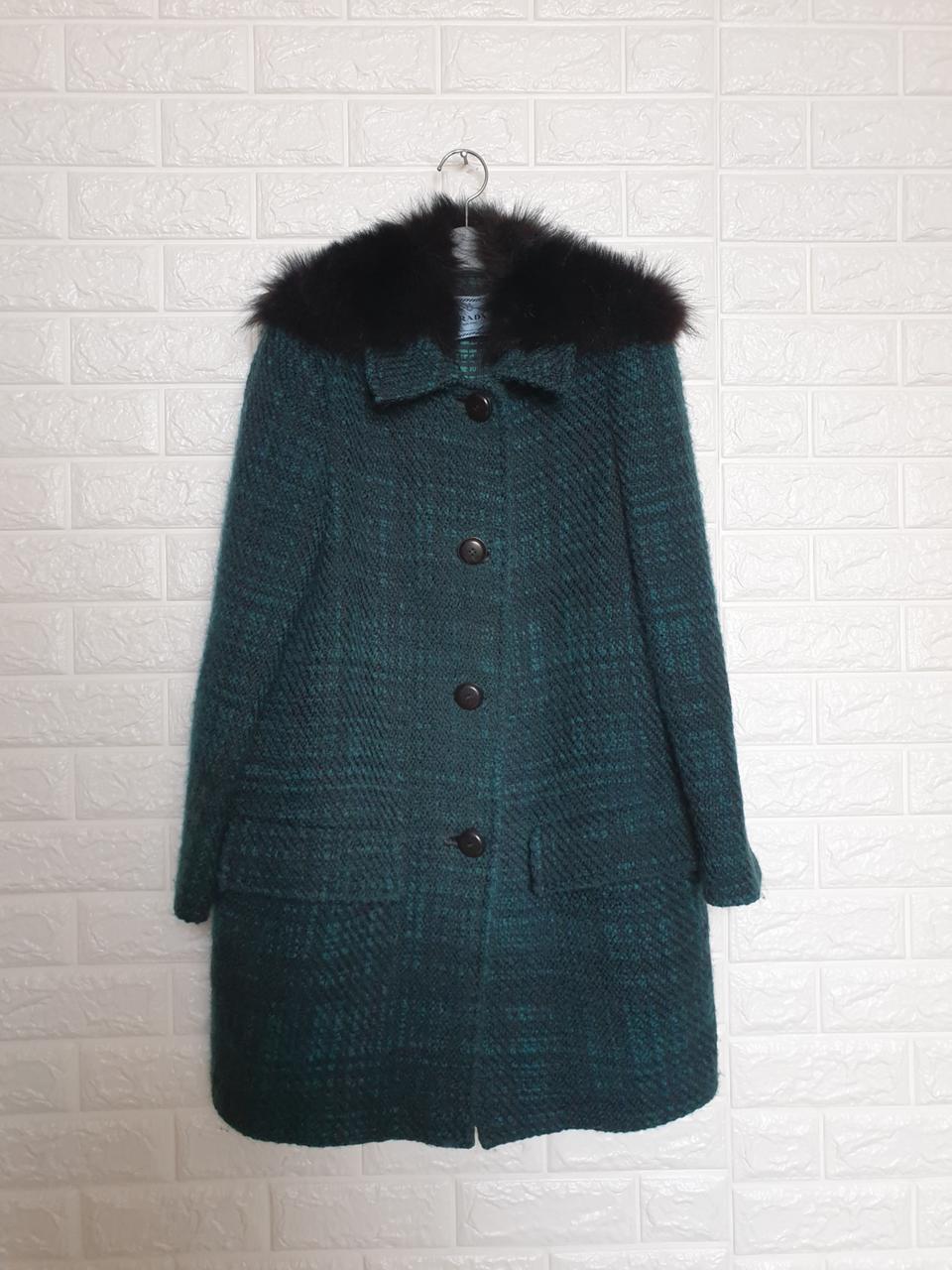 정품 프라다 트위드 코트