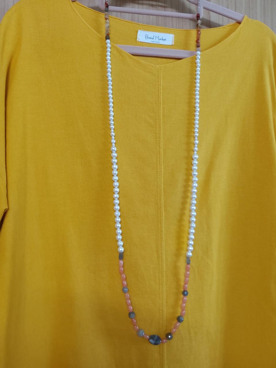 코팅진주  롱~롱목걸이 115cm