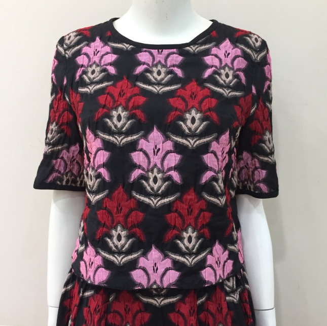 레니본 샹들리에 자가드 블라우스