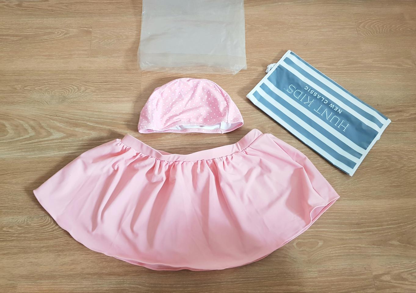 HuntKids 헌트키즈 아동 수영모자 & 수영복치마 미착용 새것