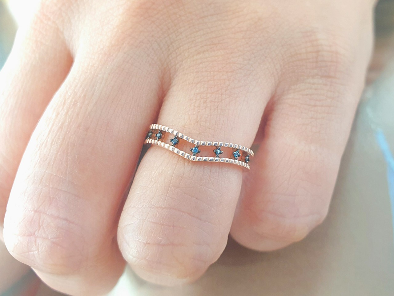 물결 청큐빅 반지