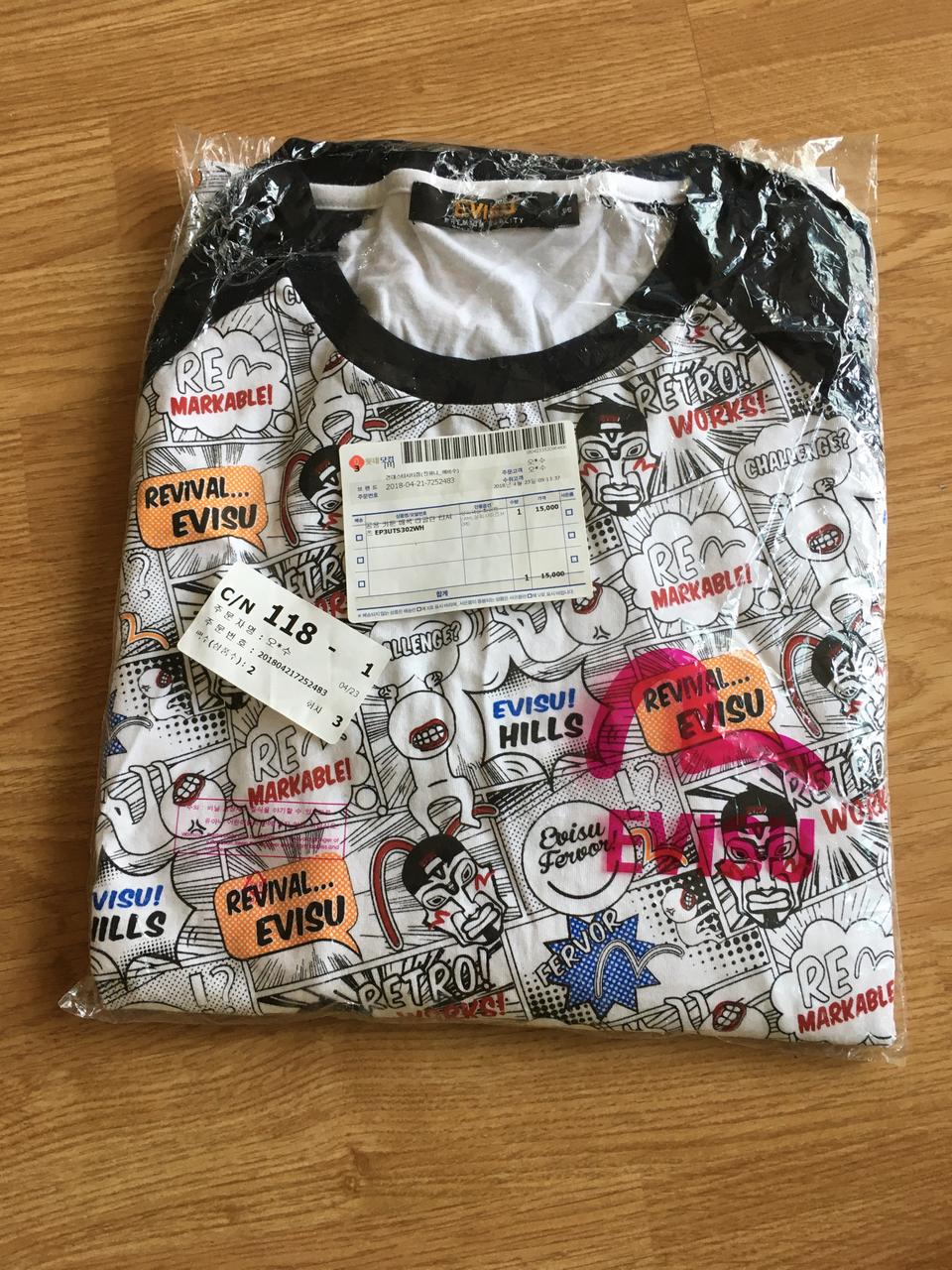 [에비수]공용 카툰 긴팔티셔츠 95[M]