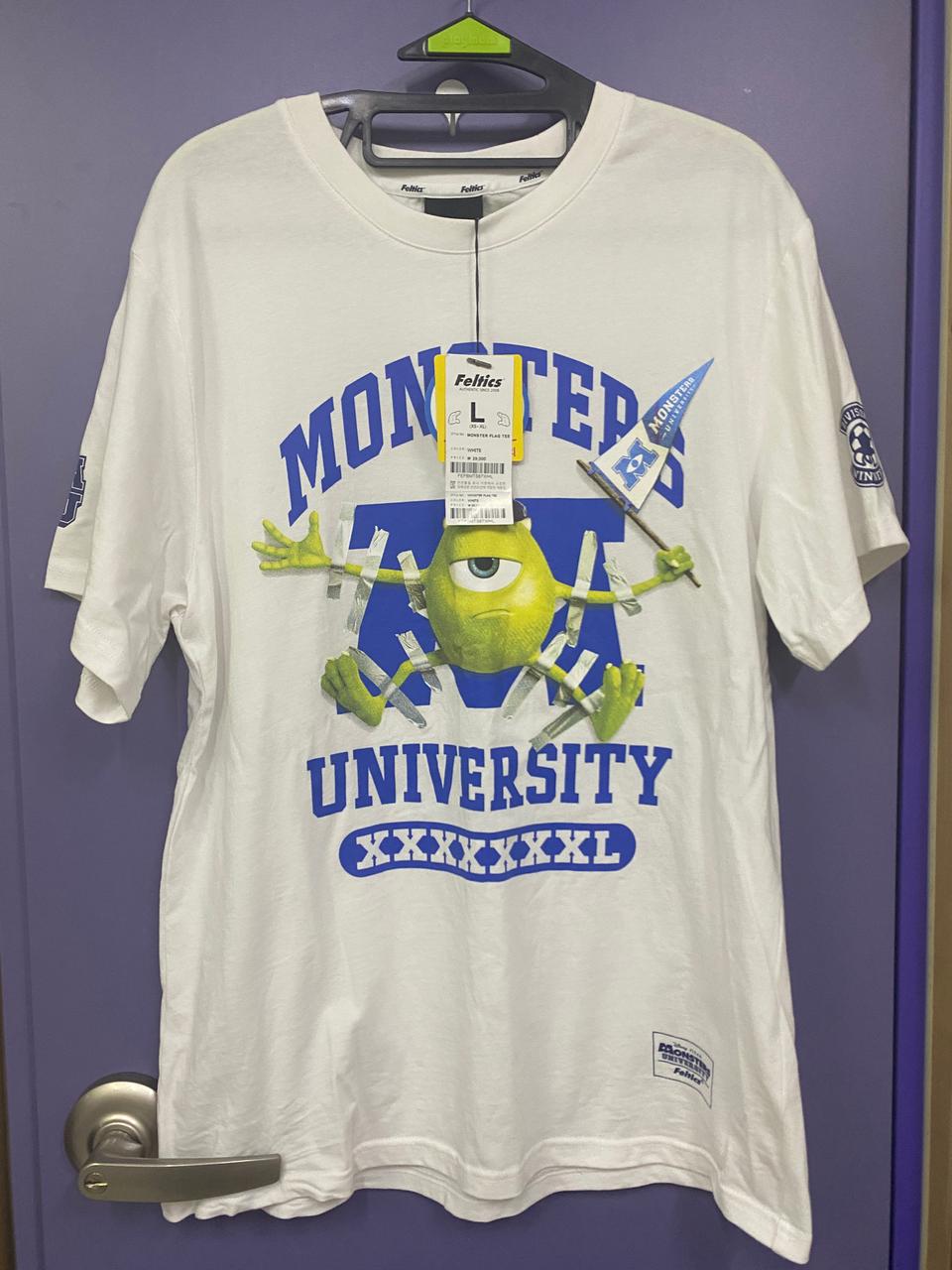 미착용 펠틱스 몬스터대학교 반팔 티셔츠 라지
