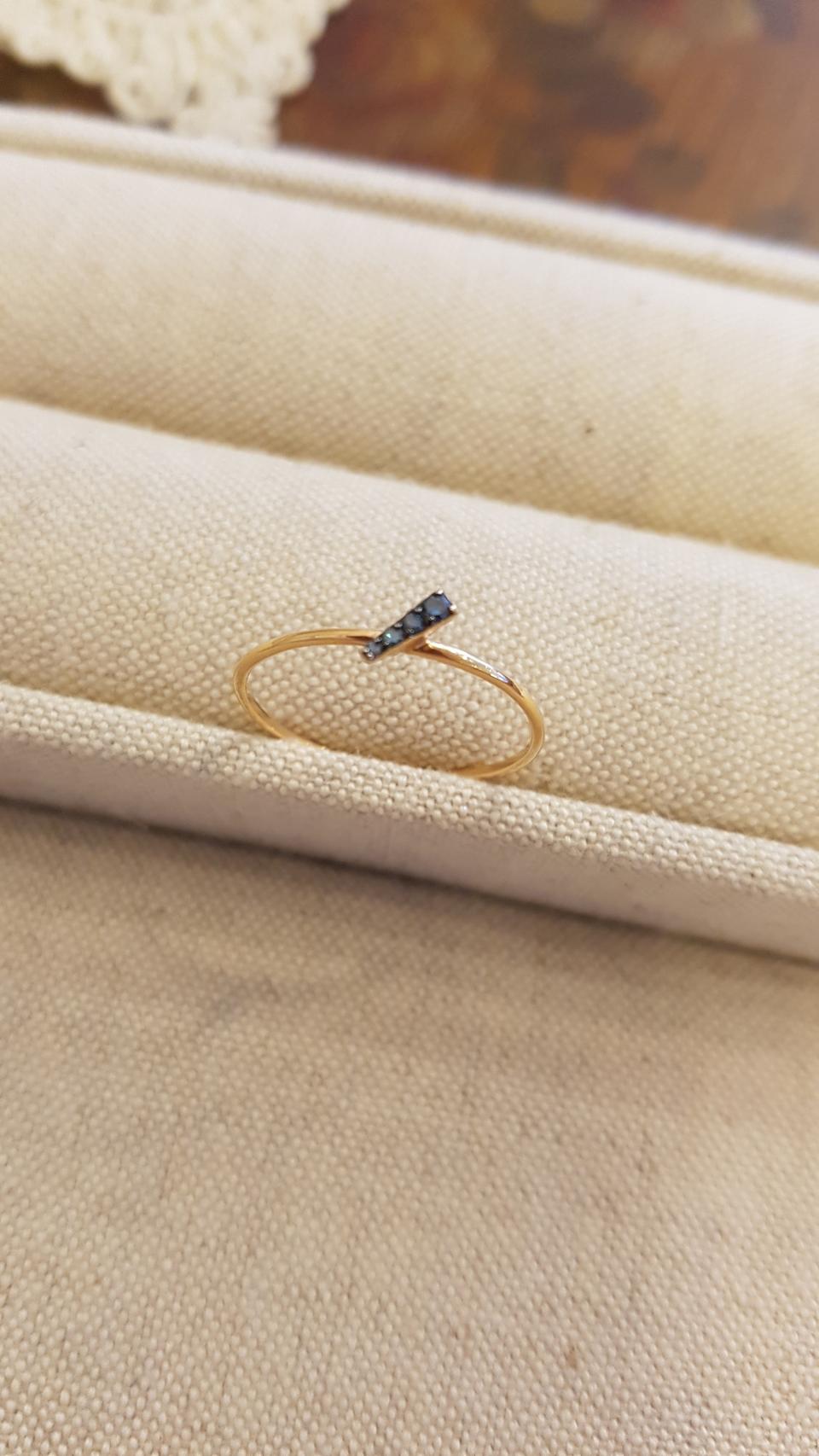 18k블루다이야반지