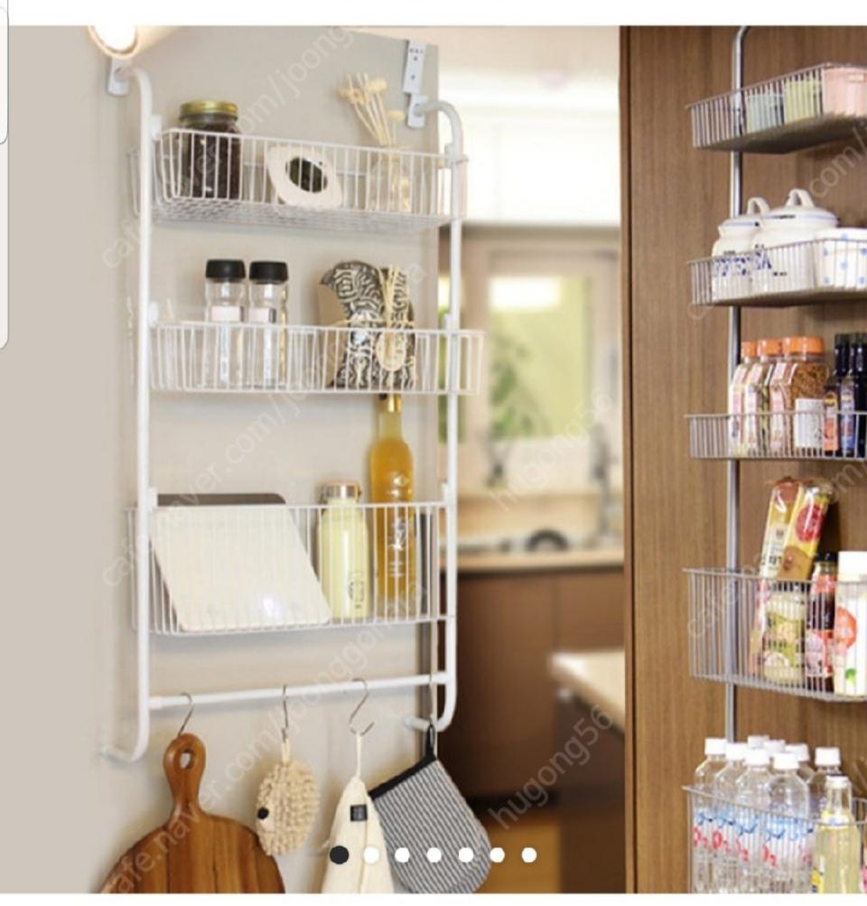 3단 다용도 철제 문걸이 선반-블랙