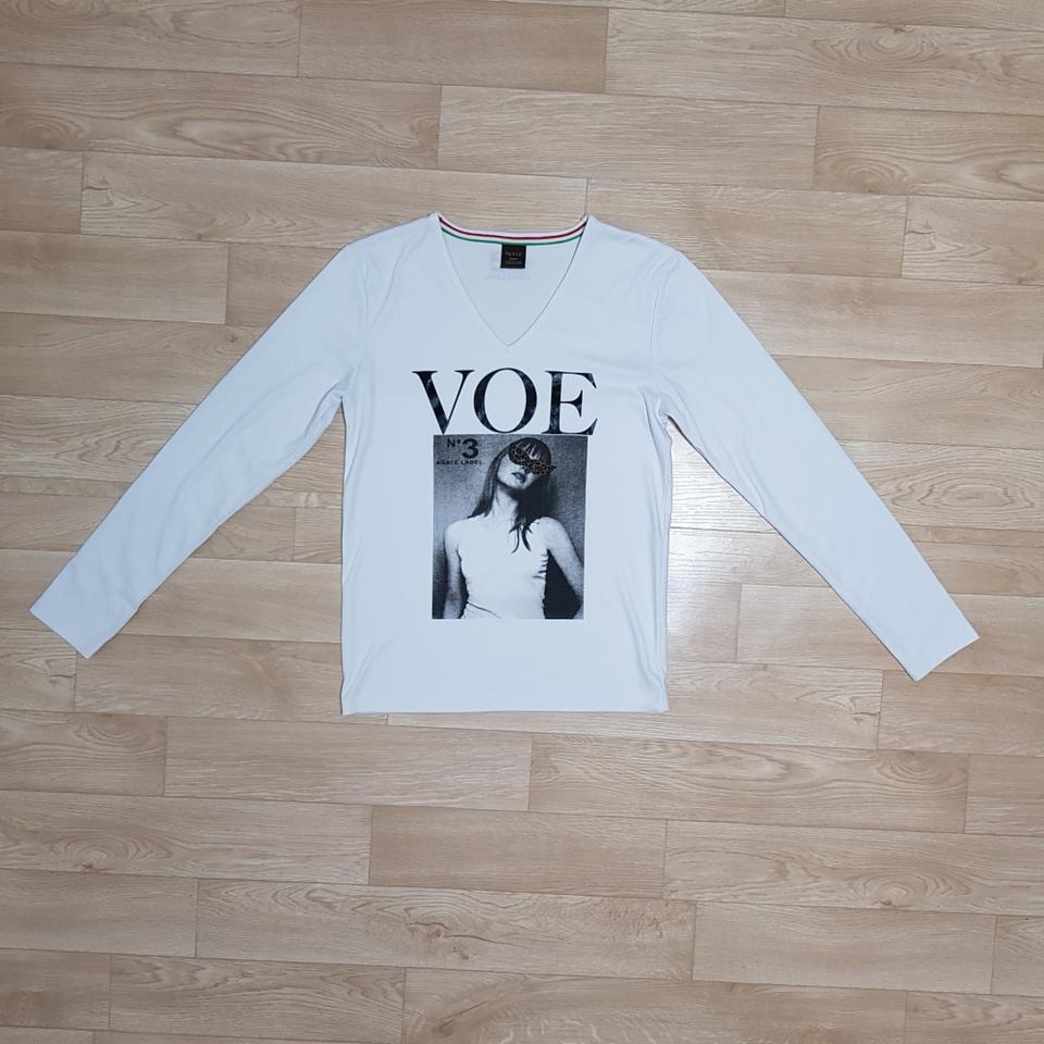 agate label 슬림 브이넥 긴팔셔츠