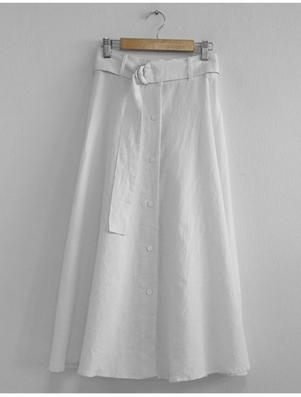 (새상품) 린넨 화이트 A라인 스커트